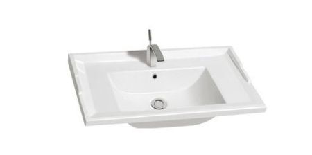 Раковина из сантехнического фаянса CeramaLux 840-70 70х50 встраиваемая цвет белый 1 отверстие под смеситель