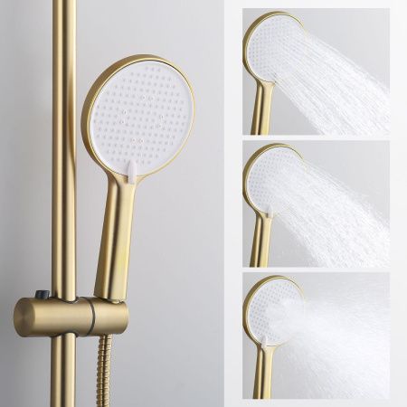 Душевая стойка Splenka S223.26.03 настенная цвет золото с термостатом