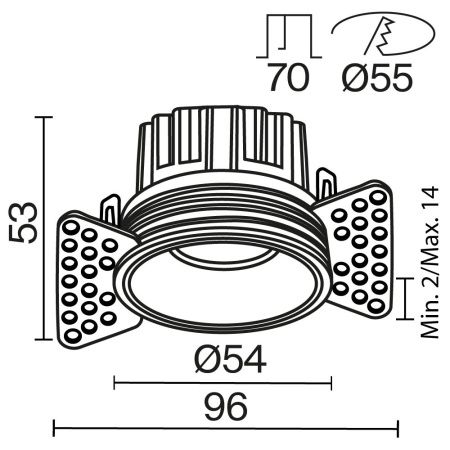 Светильник встраиваемый Maytoni Technical Round DL058-7W2.7K-TRS-W