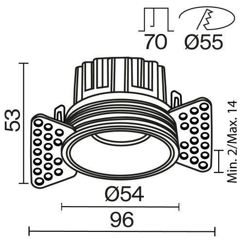 Светильник встраиваемый Maytoni Technical Round DL058-7W3K-TRS-B - фото 2