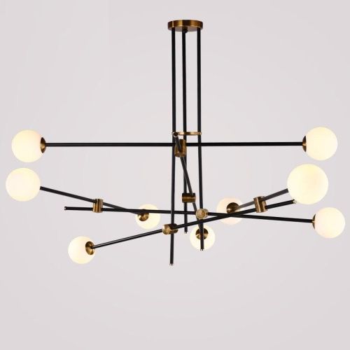 Люстра на штанге Delight Collection Bistro Globe (Бистро Глобе) 9389P/9 black/gold - фото 2