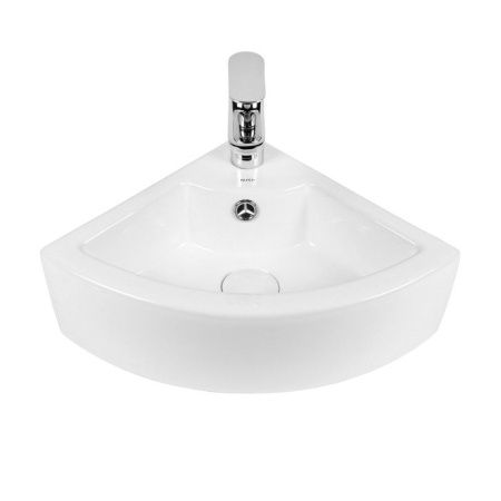 Раковина из сантехнического фарфора Bond Corner S91-320 30х30 подвесная цвет белый 1 отверстие под смеситель