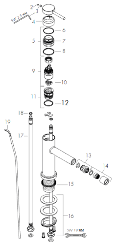 Смеситель Hansgrohe Tecturis S 73201000 на биде хром - фото 3