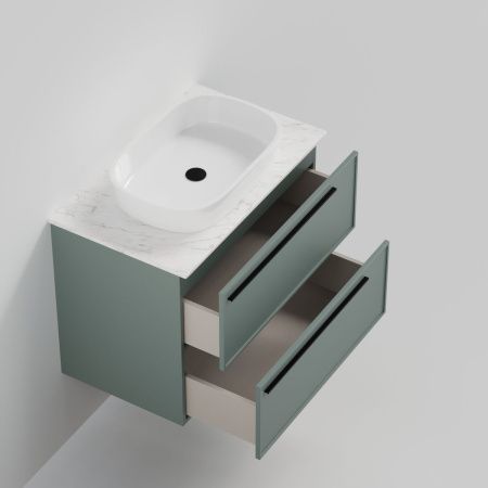 Тумба со столешницей La Fenice ELBA TWIN NFNC-01-ELB-G-80-2-3-GG 80х50 подвесная цвет синий/серый