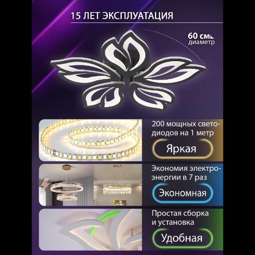 Люстра потолочная Natali Kovaltseva Fortuna (Фортуна) LED LAMPS 81107/5C - фото 2