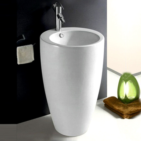 Раковина из сантехнического фарфора Melana B133-805 50х50 напольная цвет белый 1 отверстие под смеситель