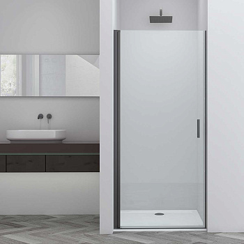 Душевая дверь Vincea Alpha VDP-3AL800CLGM 80х195 стекло прозрачное профиль вороненая сталь