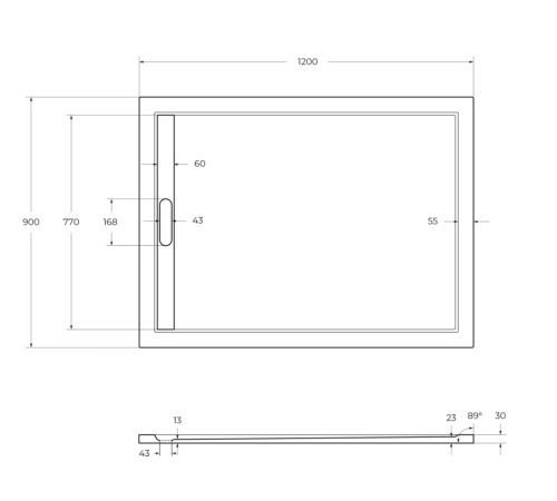 Душевой поддон Cezares TRAY-AS-AH-120/90-30-NERO 120х90 искусственный мрамор чёрный матовый - фото 2