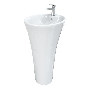 Раковина из сантехнического фарфора Cerutti SPA CT7274 50х50 напольная цвет белый 1 отверстие под смеситель