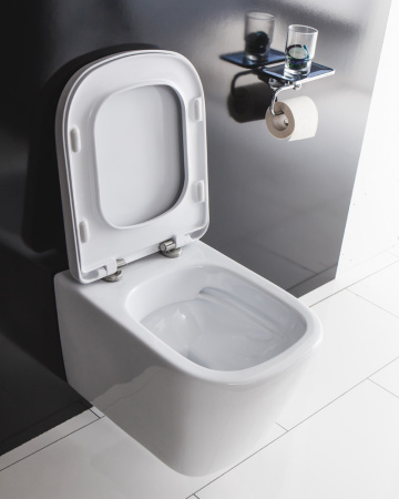 Унитаз подвесной BelBagno ALBANO BB120CHR/BB120SC белый с сиденьем микролифт безободковый каскадный смыв