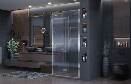Душевой уголок Ambassador Diamond 12011105R 90х90 стекло прозрачное профиль хром без поддона