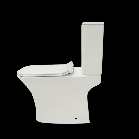 Унитаз напольный с бачком CeramaLux 1217A белый с сиденьем микролифт безободковый