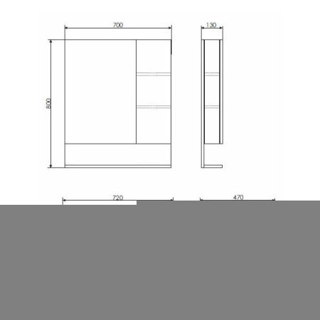 Зеркало-шкаф Comforty Рига 00004142212CF 70х80 подвесной цвет бежевый/белый