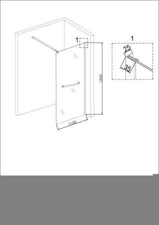 Душевая перегородка Niagara Nova NG-681-11BLACK 110х195 стекло прозрачное профиль черный