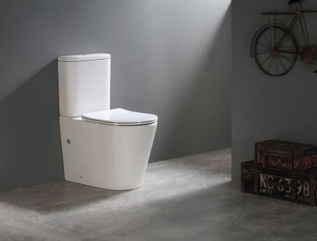 Унитаз напольный с бачком SantiLine SL-5026 цвет белый с сиденьем микролифт безободковый смыв воронка-водоворот