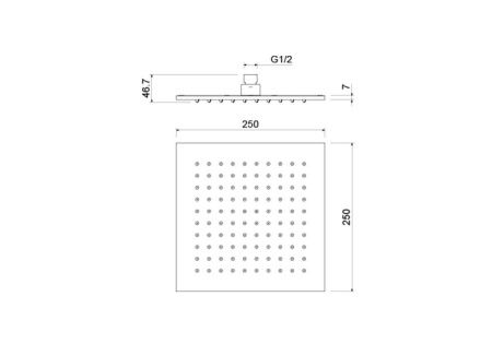 Верхний душ Aquatek AQ2076MB 25х25 черный