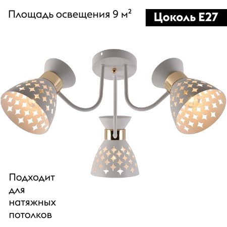 Люстра потолочная Reluce 01579-3.3-03 WH+FGD