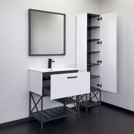 Тумба с раковиной Comforty Бредфорд 00-00013442CF 80х50 напольная цвет белый