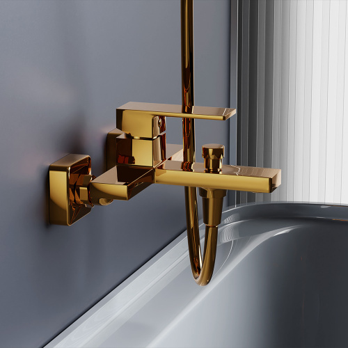 Смеситель для ванны и душа Damixa Gala 531000600 настенный золото без термостата - фото 3