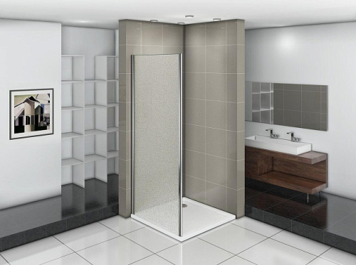 Душевая перегородка Good Door INFINITY ИН00072 100х185 стекло матовое профиль хром глянцевый - фото 2