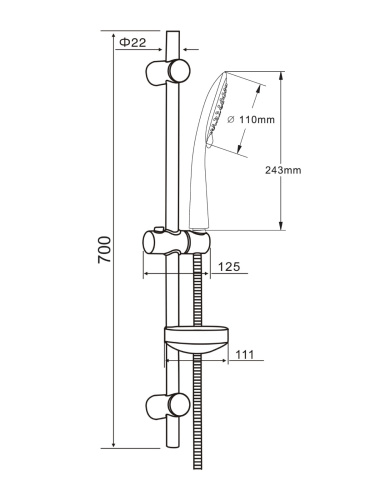 Душевой гарнитур Orange O-Shower OS705cr настенный  хром - фото 5 Душевой гарнитур Orange O-Shower OS705cr настенный  хром - фото 5