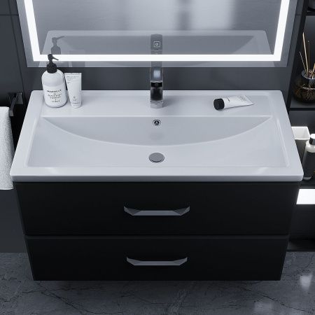 Раковина из искусственного камня Uperwood Foster 291020343 90х50 полувстраиваемая цвет белый