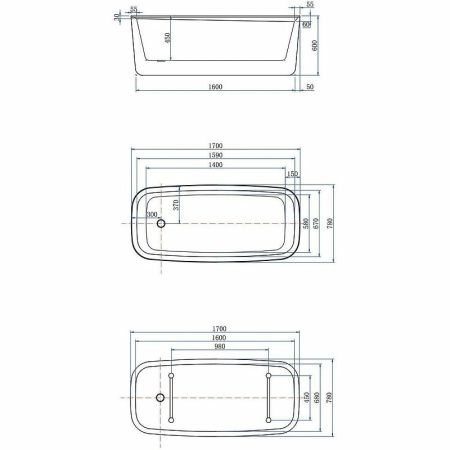 Ванна акриловая Allen Brau Infinity 2.21003.20 170х80 отдельностоящая овальная с ножками