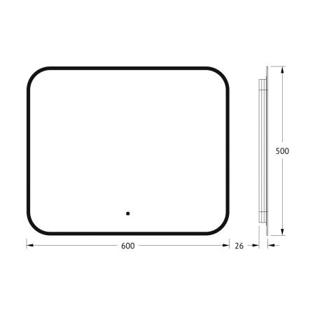 Зеркало с подсветкой Defesto AURA DF 2963RH 60х50 подвесное