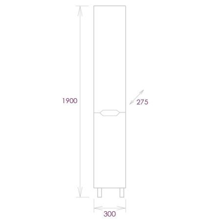 Шкаф-пенал Onika Айленд 403081 30х190 напольный цвет белый