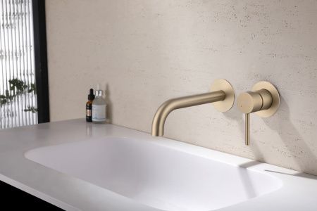 Смеситель для раковины Abber Wasser Kreis AF8112G встраиваемый в стену золото