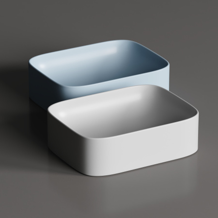 Раковина из сантехнического фарфора Ceramica Nova ELEMENT CN6052ML 51х38 накладная цвет голубой матовый без отверстий под смеситель