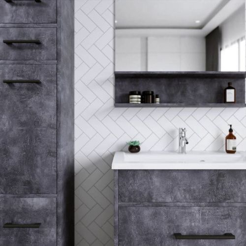 Зеркало с подсветкой Бриклаер 4627125415173 80х90 цвет цемент - фото 5