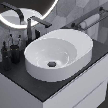 Раковина из искусственного камня Uperwood Luna 2911020343 50х40 накладная цвет белый