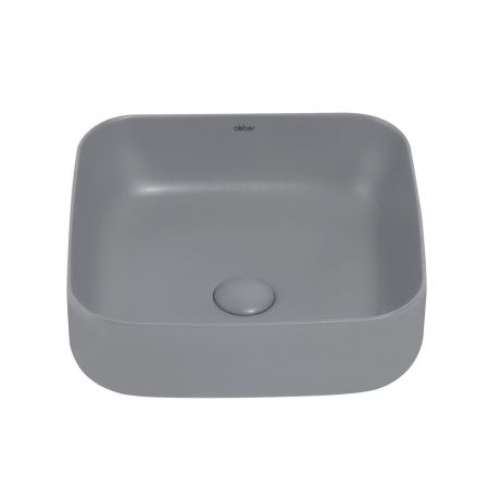 Раковина из сантехнического фаянса Abber RECHTECK AC2211MG 40х40 накладная цвет серый без отверстий под смеситель