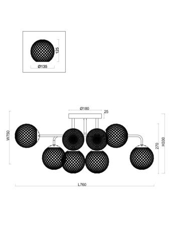 Люстра Freya Navel FR8016PL-08BBS - фото 2