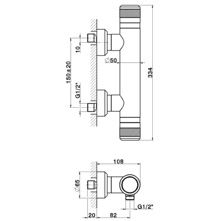 Смеситель для душа Cisal Chronos CRT0101021 настенный хром с термостатом