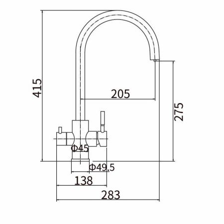 Смеситель для кухни Fashun A54309-B на мойку сатин