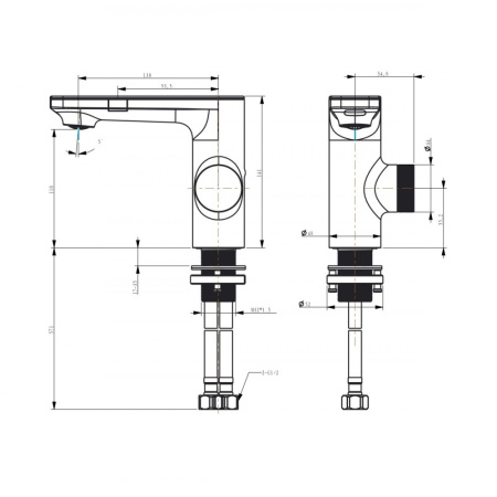 Смеситель сенсорный Berges MORANS 76001 на раковину/столешницу хром глянцевый