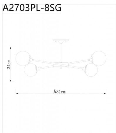 Люстра на штанге Arte Lamp MARCO (МАРЦО) A2703PL-8SG
