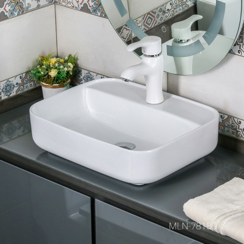 Раковина из сантехнического фарфора Melana 78180-805 51х41 накладная цвет белый 1 отверстие под смеситель - фото 3