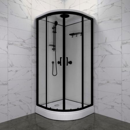 Душевая кабина Тритон Прайм-Блэк Щ0000071582 90х90 четверть круга с крышей ориентация универсальная