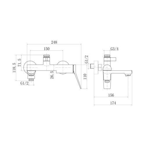 Душевая стойка Fashun A2486-7 настенная цвет черный - фото 3