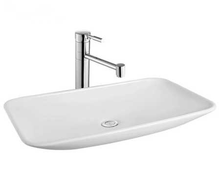 Раковина из санфаянса CeramaLux 9122 71х39 накладная цвет белый 1 отверстие под смеситель