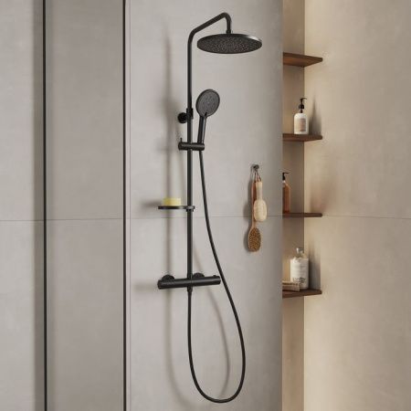 Душевая стойка Milardo Ideal Spa ILSBLTHM89 настенная цвет черный