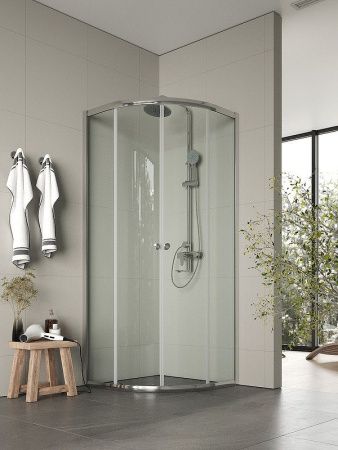 Душевой уголок Agger A01-080TCR/G 80х80 стекло прозрачное профиль хром без поддона