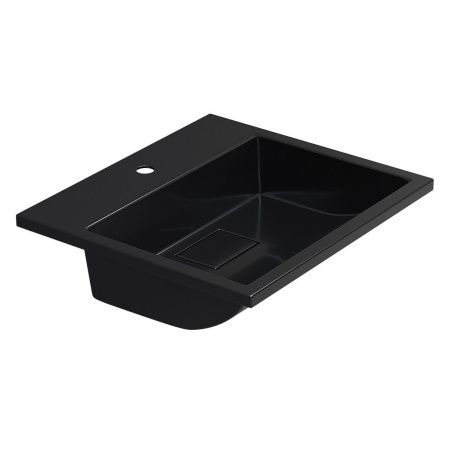 Раковина из искусственного камня Uperwood Barsa 3939193460 50х50 полувстраиваемая цвет черный