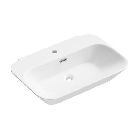 Раковина из сантехнического фарфора Wellsee Éclatant 151301000 70х50 накладная цвет белый 1 отверстие под смеситель