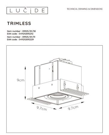 Светильник встраиваемый Lucide TRIMLESS (ТРИМЛЕСС) 09925/01/31
