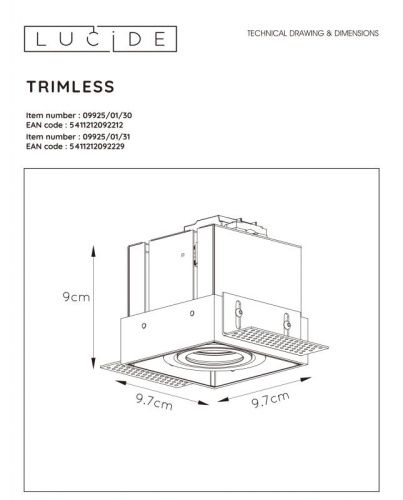 Светильник встраиваемый Lucide TRIMLESS (ТРИМЛЕСС) 09925/01/31 - фото 4