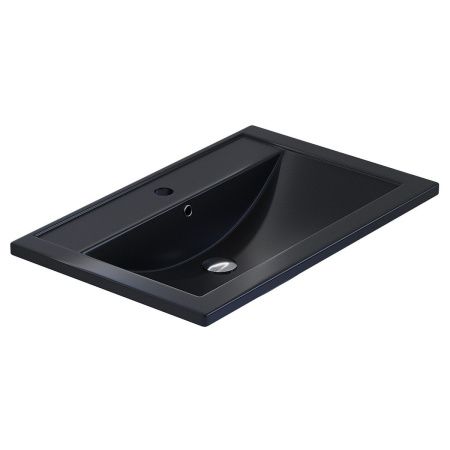 Раковина из искусственного камня Uperwood Foster Quartz 291030034 70х50 полувстраиваемая цвет черный